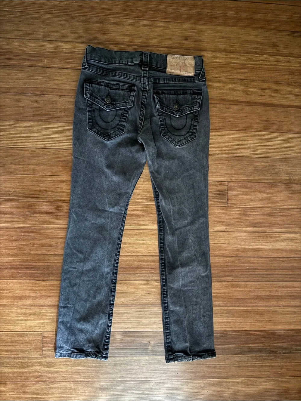 True Religion Rickey Relaxed Straight Men's Jeans Washed Black Sz 28